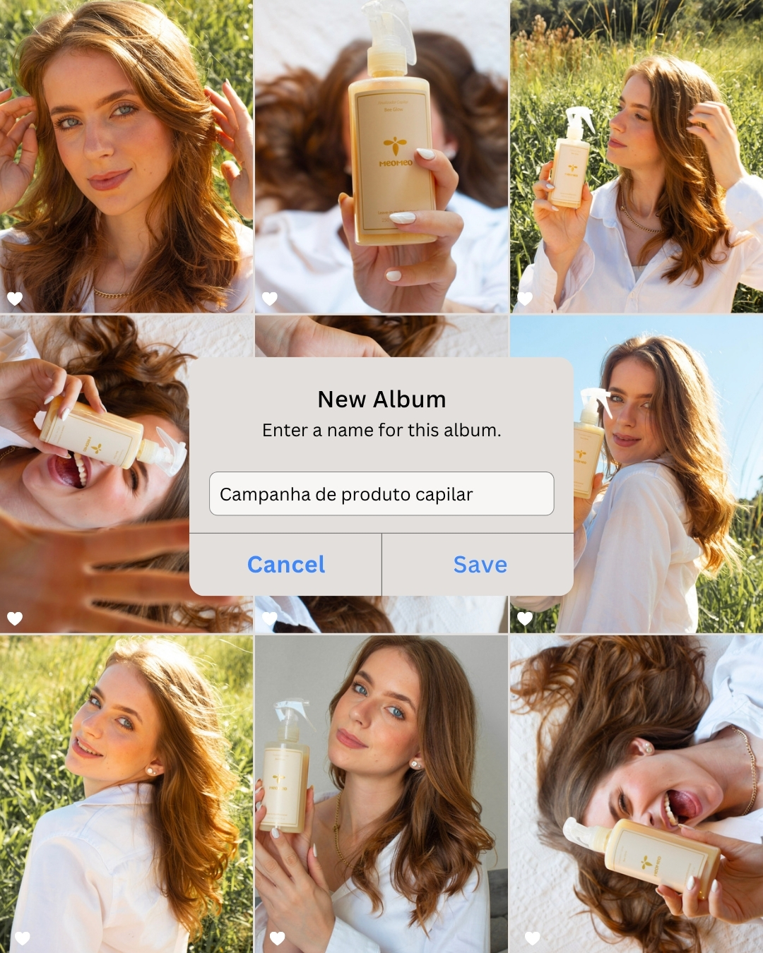 Exemplos de fotos para campanha de produto capilar