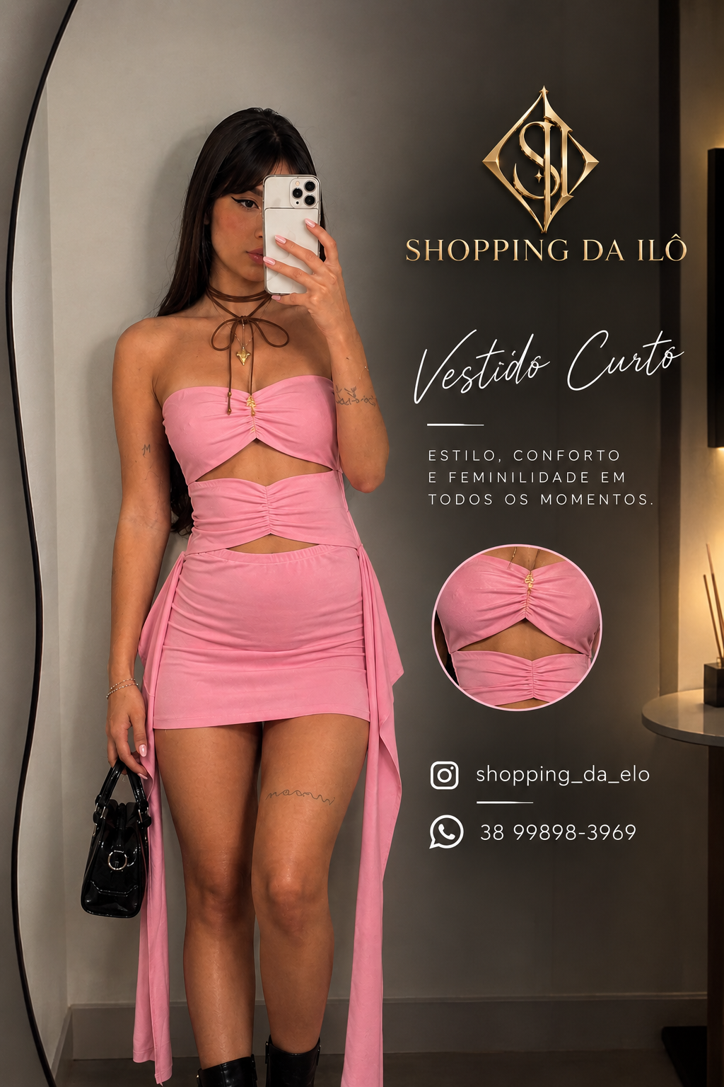 Publicidade de Moda — Vestido Rosa Bebê