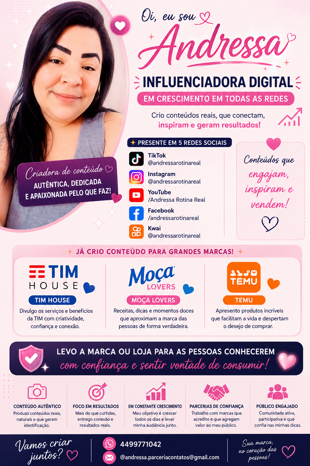 Disponível para parceria mês de agosto 🩷🚀